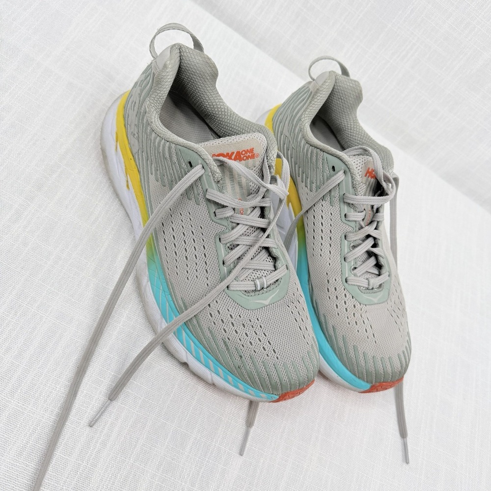 Hoka One One Clifton 5 Women's Size 8 Gray Running Walking Shoes